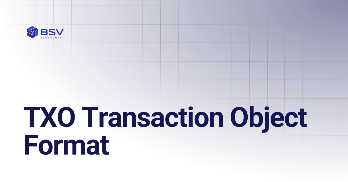 TXO Transaction Object Format | BRC